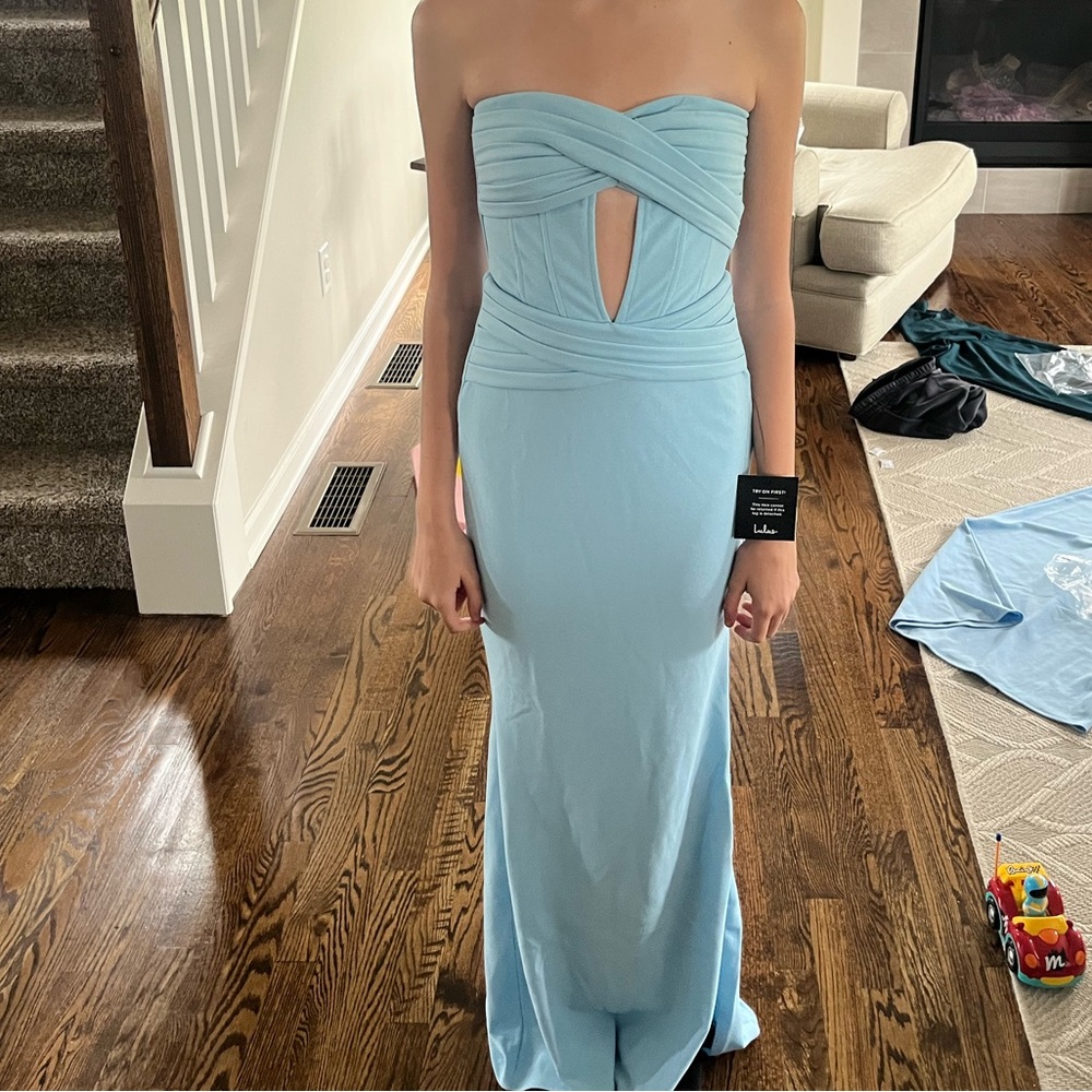 Strapless Light Blue Gown - LULUs